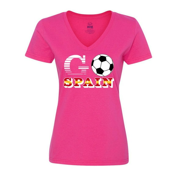 Inktastic Go, Spain- Soccer, Football Women's V-Neck T-Shirt