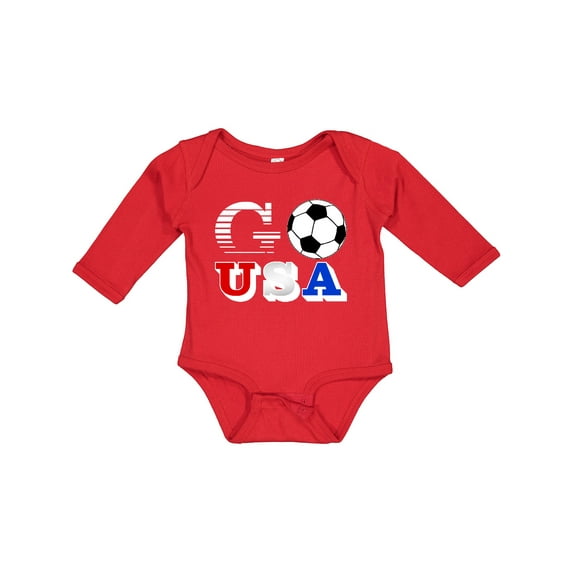 Inktastic Go, USA- Soccer, Football Boys or Girls Long Sleeve Baby Bodysuit