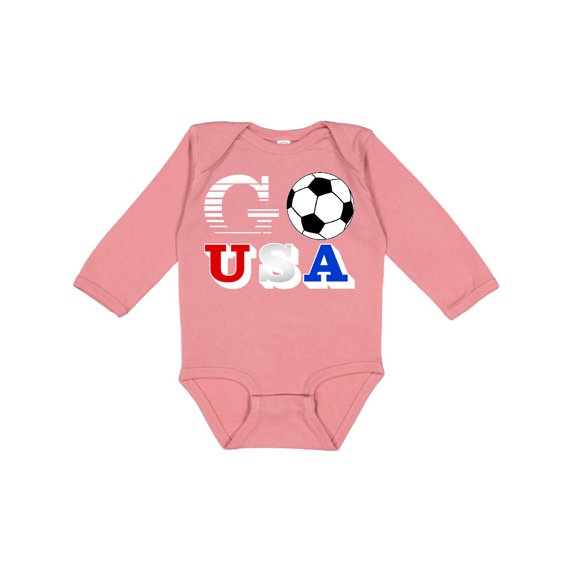 Inktastic Go, USA- Soccer, Football Boys or Girls Long Sleeve Baby Bodysuit