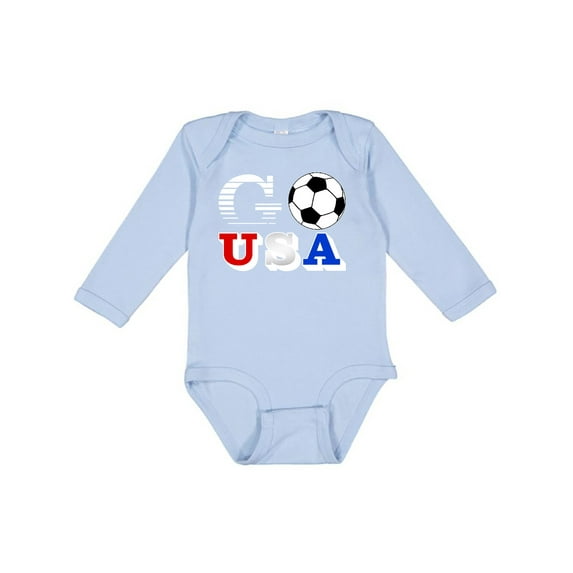 Inktastic Go, USA- Soccer, Football Boys or Girls Long Sleeve Baby Bodysuit