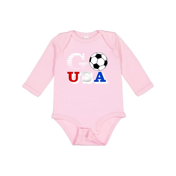 Inktastic Go, USA- Soccer, Football Boys or Girls Long Sleeve Baby Bodysuit
