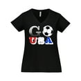 thumbnail image 1 of Inktastic Go, USA- Soccer, Football Women's Plus Size V-Neck T-Shirt, 1 of 5