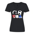 thumbnail image 1 of Inktastic Go, USA- Soccer, Football Women's V-Neck T-Shirt, 1 of 5