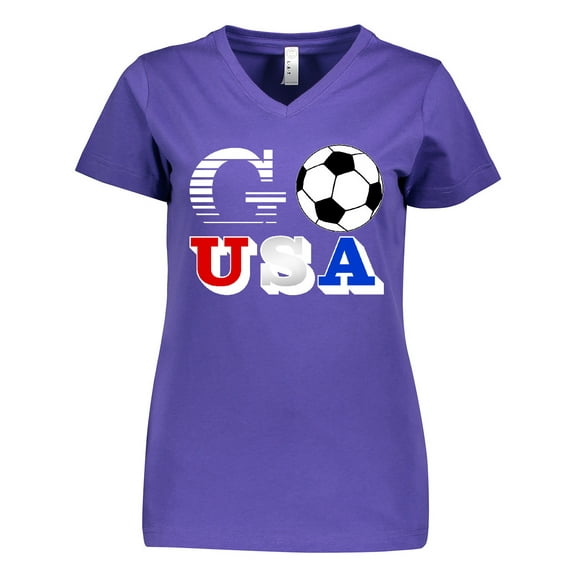 Inktastic Go, USA- Soccer, Football Women's V-Neck T-Shirt