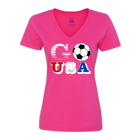 Inktastic Go, USA- Soccer, Football Women's V-Neck T-Shirt