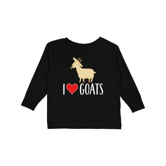 Inktastic Goat Cute I Love Goats Farm Animal Boys or Girls Long Sleeve Toddler T-Shirt