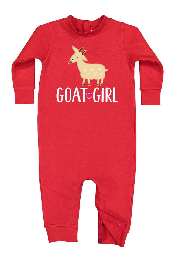 Goat Girl Farm Animal Baby Fleece Romper