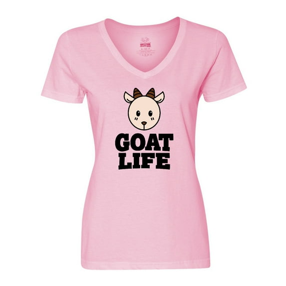 Inktastic Goat Life Women's V-Neck T-Shirt