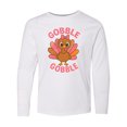 thumbnail image 1 of Inktastic Gobble Gobble Cute Turkey Thanksgiving Long Sleeve Youth T-Shirt, 1 of 5