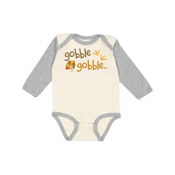 Inktastic Gobble Gobble Thanksgiving Boys or Girls Long Sleeve Baby Bodysuit