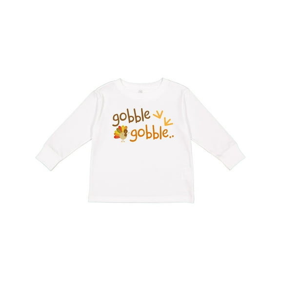 Inktastic Gobble Gobble Thanksgiving Boys or Girls Long Sleeve Toddler T-Shirt