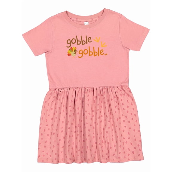Inktastic Gobble Gobble Thanksgiving Girls Toddler Dress