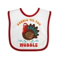 thumbnail image 1 of Inktastic Gobble Wobble Turkey Boys or Girls Baby Bib, 1 of 4