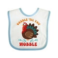 thumbnail image 1 of Inktastic Gobble Wobble Turkey Boys or Girls Baby Bib, 1 of 4