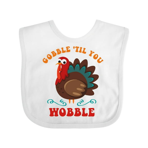 Inktastic Gobble Wobble Turkey Boys or Girls Baby Bib