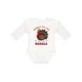 thumbnail image 1 of Inktastic Gobble Wobble Turkey Boys or Girls Long Sleeve Baby Bodysuit, 1 of 5