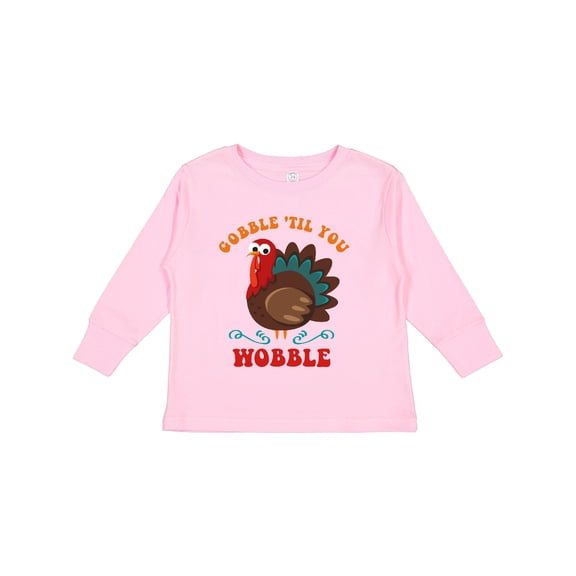 Inktastic Gobble Wobble Turkey Boys or Girls Long Sleeve Toddler T-Shirt