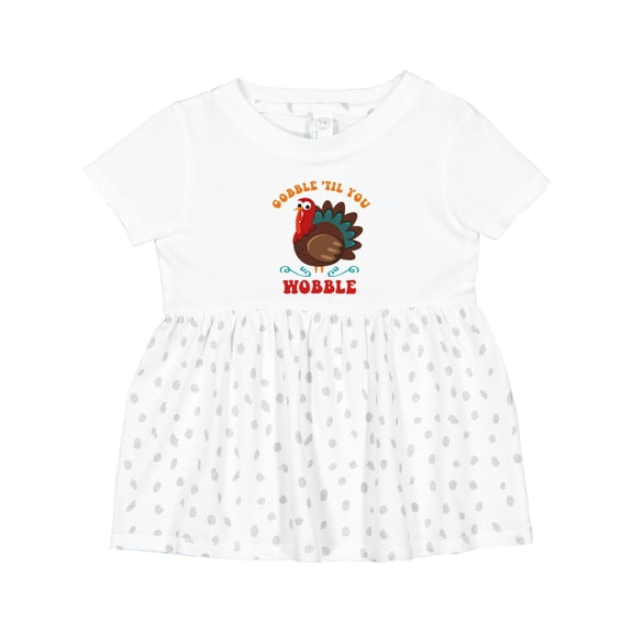 Inktastic Gobble Wobble Turkey Girls Baby Dress