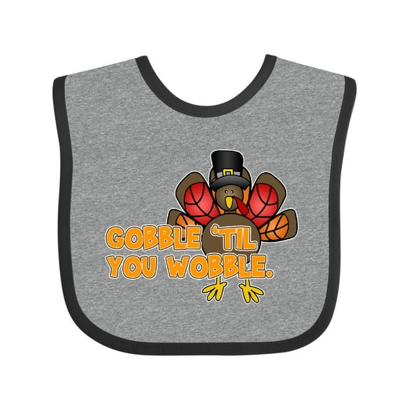 Inktastic Gobble Til' You Wobble Boys or Girls Baby Bib