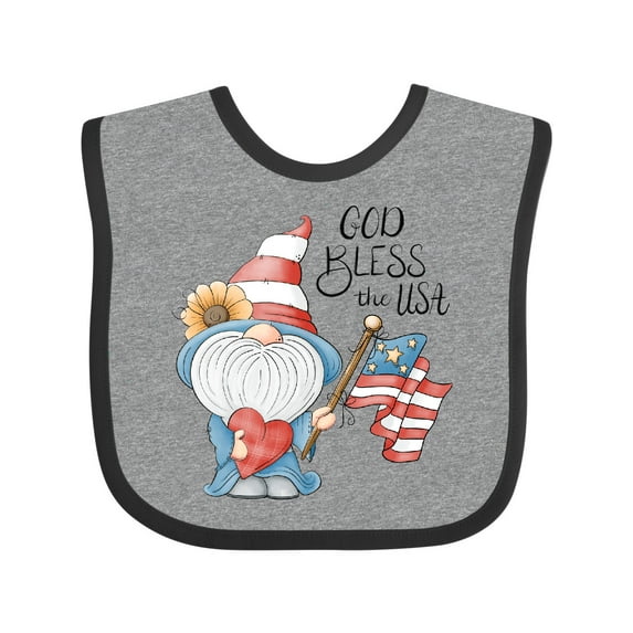 Inktastic God Bless the USA Gnome Boys or Girls Baby Bib