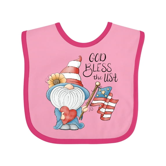 Inktastic God Bless the USA Gnome Boys or Girls Baby Bib