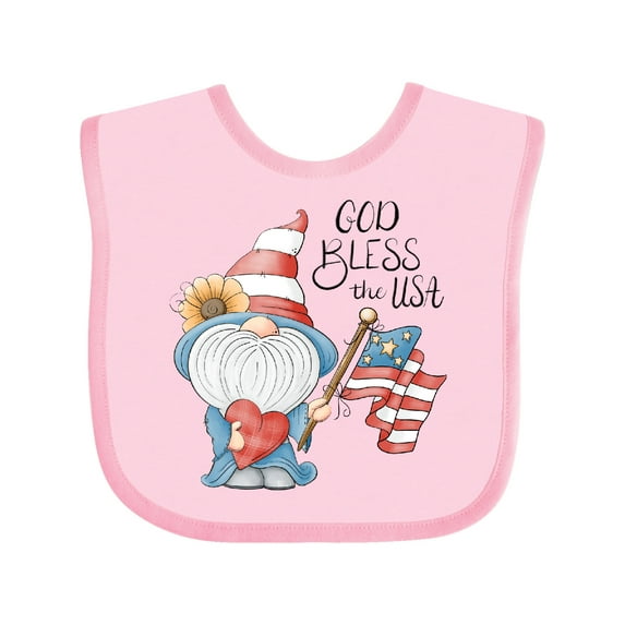 Inktastic God Bless the USA Gnome Boys or Girls Baby Bib