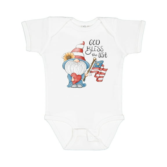 Inktastic God Bless the USA Gnome Boys or Girls Baby Bodysuit