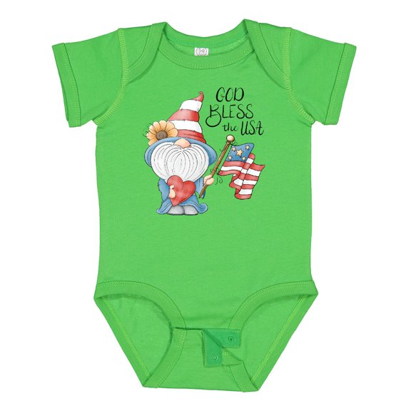 Inktastic God Bless the USA Gnome Boys or Girls Baby Bodysuit