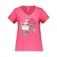 thumbnail image 1 of Inktastic God Bless the USA Gnome Women's Plus Size V-Neck T-Shirt, 1 of 4