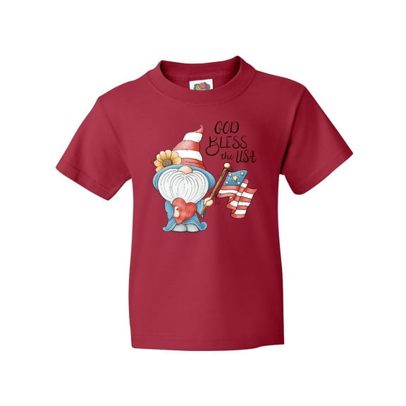 Inktastic God Bless the USA Gnome Youth T-Shirt