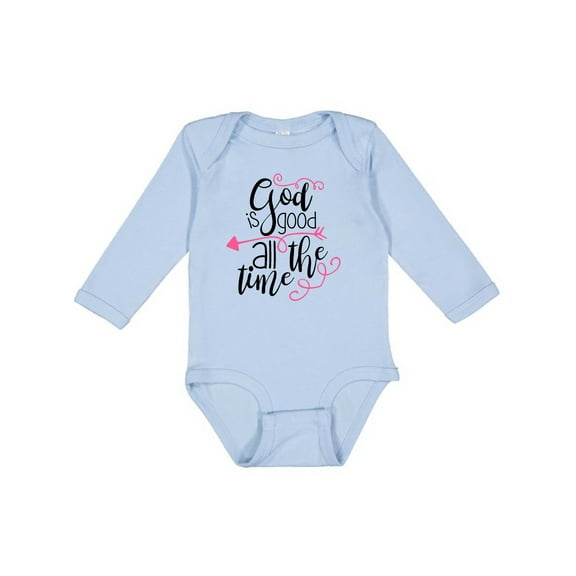 Inktastic God is Good All the Time Boys or Girls Long Sleeve Baby Bodysuit