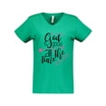 thumbnail image 1 of Inktastic God is Good All the Time Women's V-Neck T-Shirt, 1 of 5