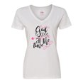 thumbnail image 1 of Inktastic God is Good All the Time Women's V-Neck T-Shirt, 1 of 5