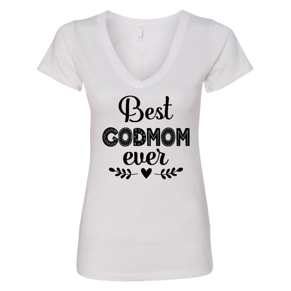 Inktastic Godmother Best Godmom Ever Women's V-Neck T-Shirt