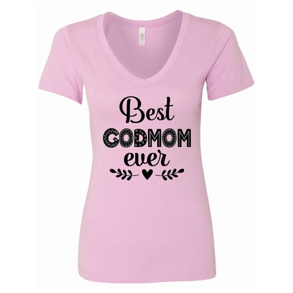 Inktastic Godmother Best Godmom Ever Women's V-Neck T-Shirt