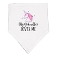 thumbnail image 1 of Inktastic Godmother Loves Me Unicorn Girls Baby Bandana Bib, 1 of 4