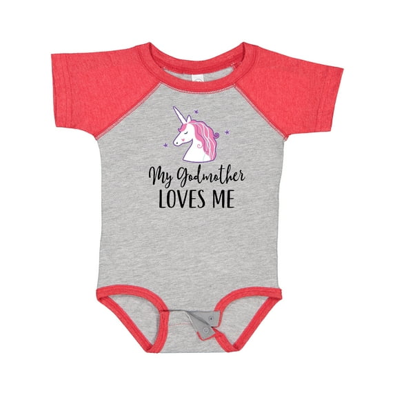Inktastic Godmother Loves Me Unicorn Girls Girls Baby Bodysuit