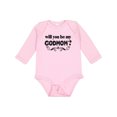 thumbnail image 1 of Inktastic Godmother Proposal Be My Godmom Boys or Girls Long Sleeve Baby Bodysuit, 1 of 5