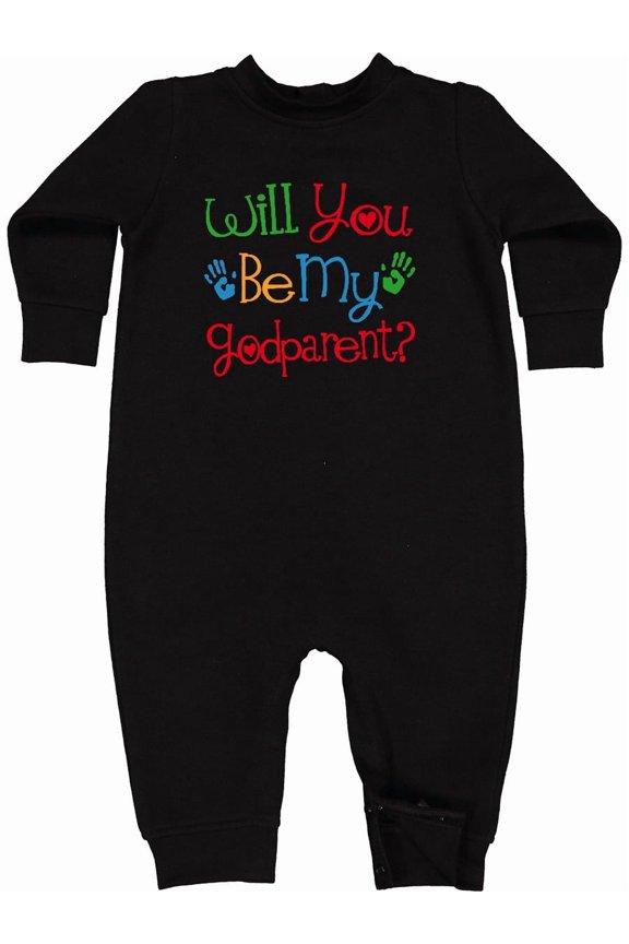 Godparent Proposal Godchild Baby Fleece Romper