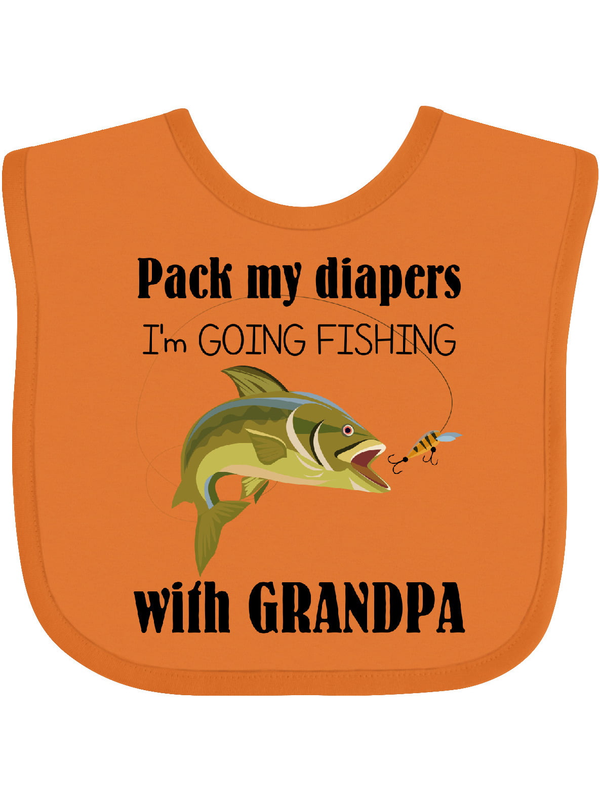 Inktastic Going Fishing with Grandpa Boys or Girls Baby Bib