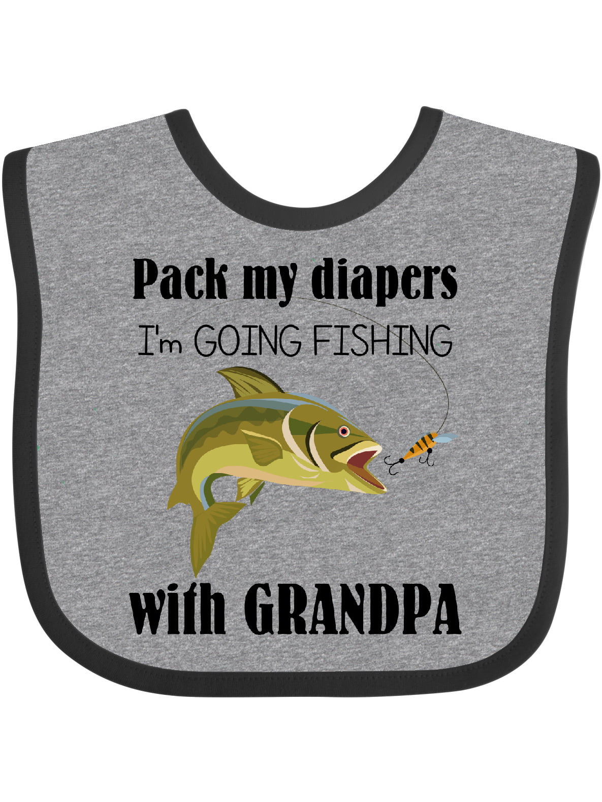 Inktastic Going Fishing with Grandpa Boys or Girls Baby Bib