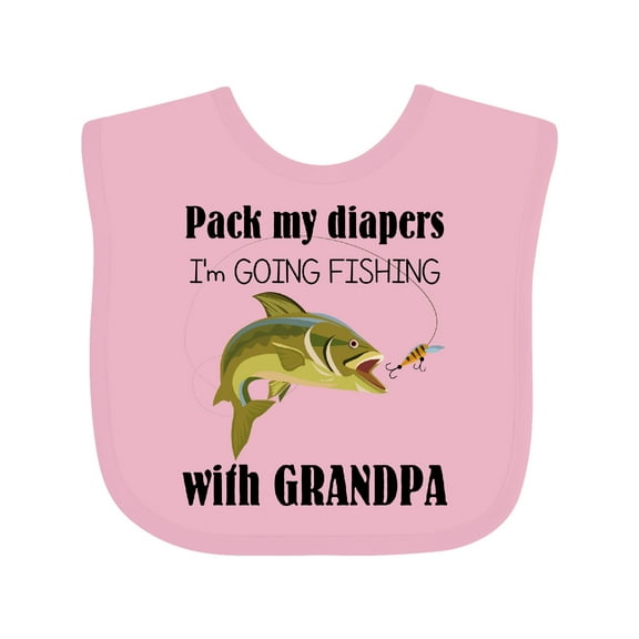 Inktastic Going Fishing with Grandpa Boys or Girls Baby Bib