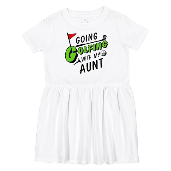 Inktastic Going Golfing with My Aunt Kids Golf Girls Toddler Dress