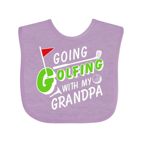 Inktastic Going Golfing with My Grandpa- Kids Golf Boys or Girls Baby Bib
