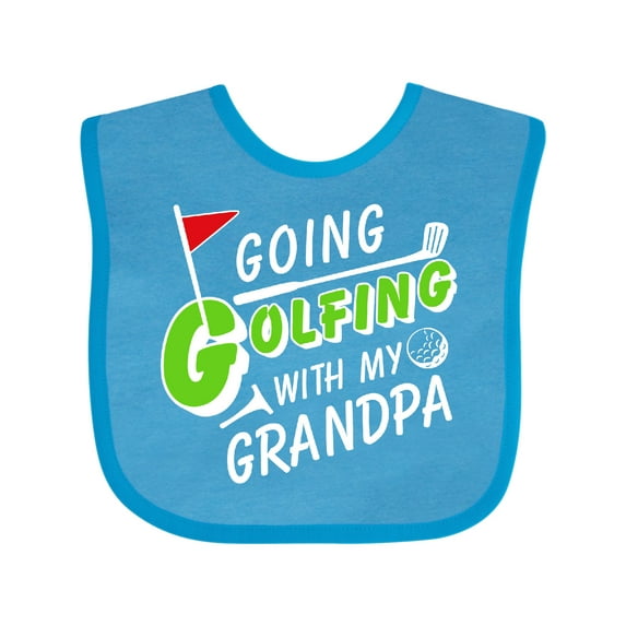 Inktastic Going Golfing with My Grandpa- Kids Golf Boys or Girls Baby Bib