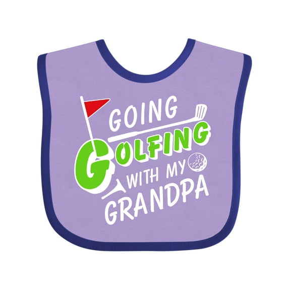 Inktastic Going Golfing with My Grandpa- Kids Golf Boys or Girls Baby Bib