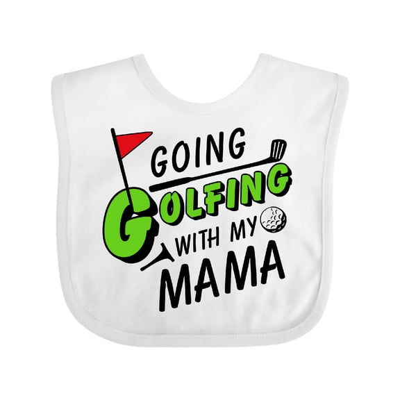Inktastic Going Golfing with My Mama Kids Golf Boys or Girls Baby Bib