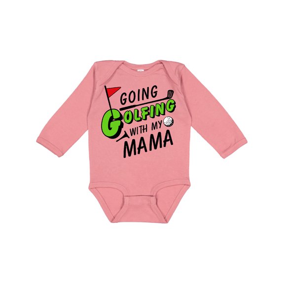 Inktastic Going Golfing with My Mama Kids Golf Boys or Girls Long Sleeve Baby Bodysuit
