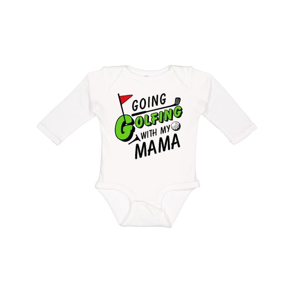 Inktastic Going Golfing with My Mama Kids Golf Boys or Girls Long Sleeve Baby Bodysuit