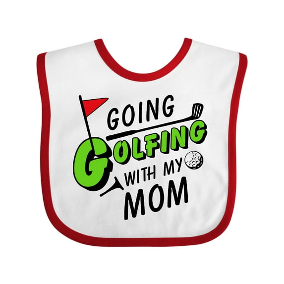Inktastic Going Golfing with My Mom- Kids Golf Boys or Girls Baby Bib